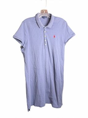 Ralph Lauren Sport Dress Womens XL  Blue Polo Shirt Embroidered Pony Collared